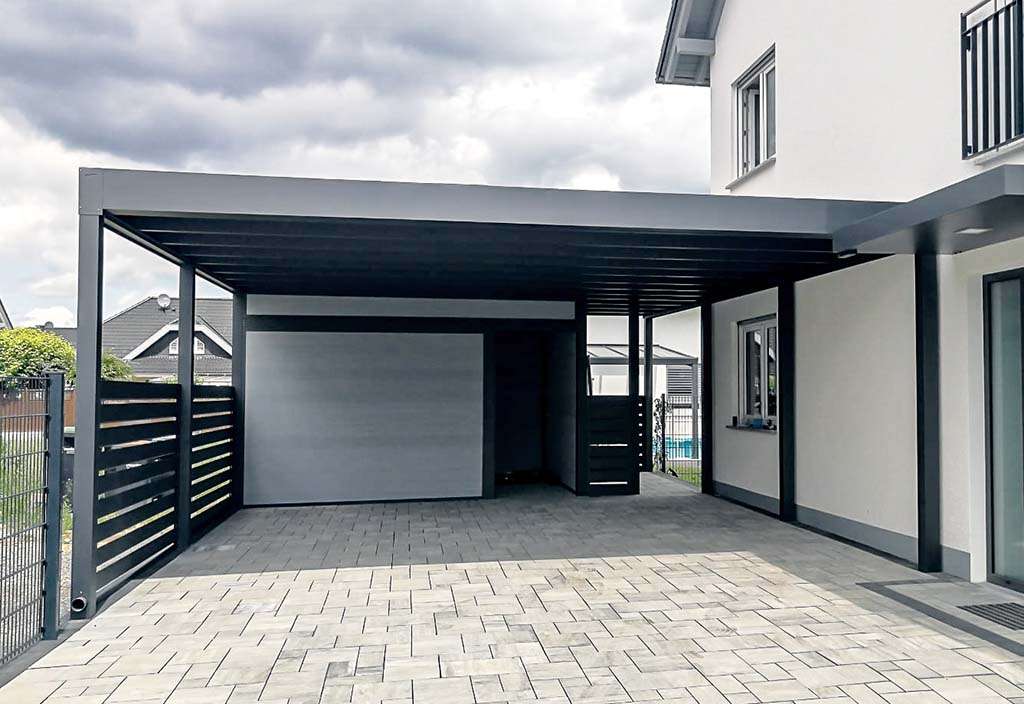 Carport mit Schuppen modern